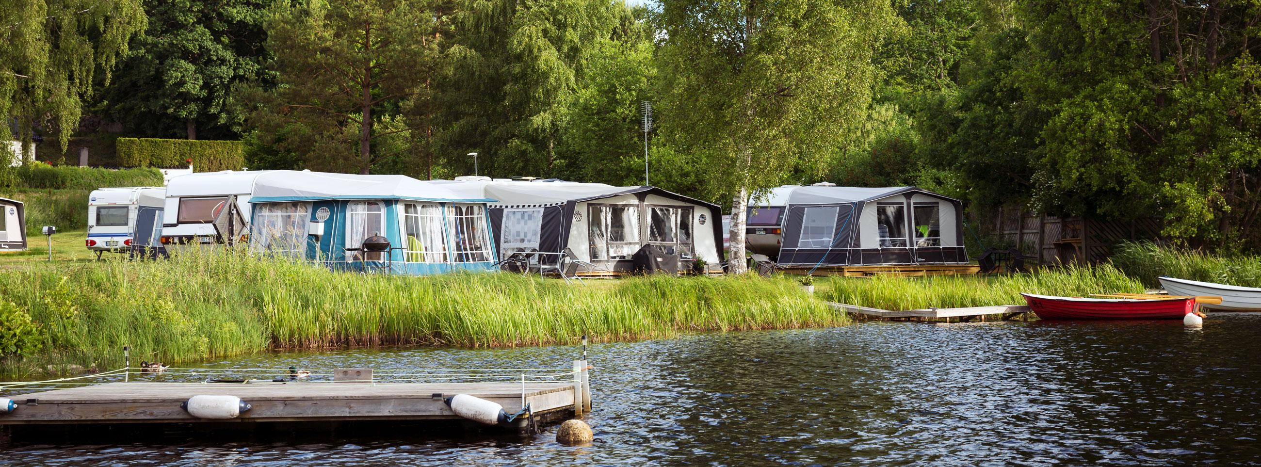 Camping by lake Immeln in Skåne